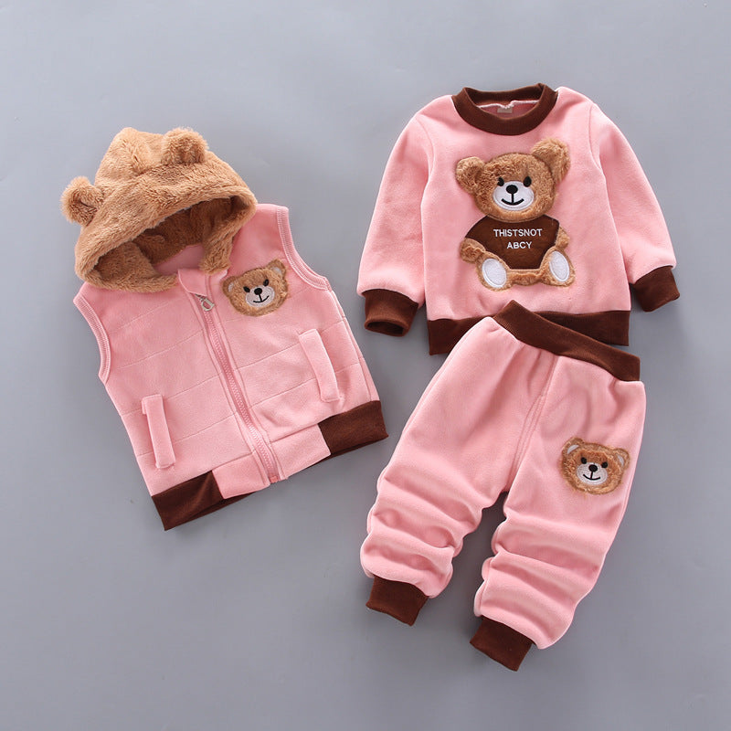 Traje grueso de tres piezas para niños