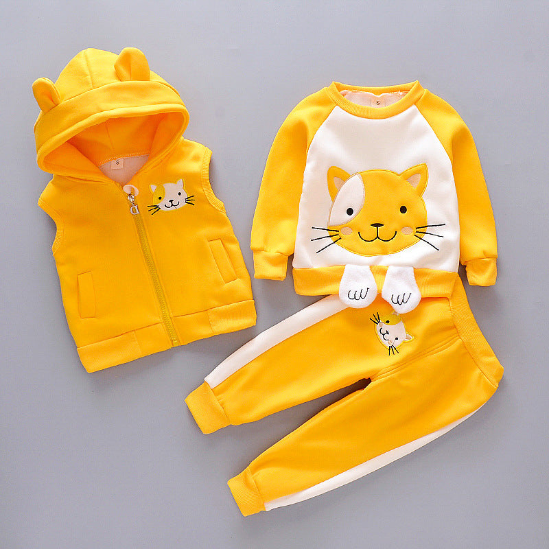 Traje grueso de tres piezas para niños