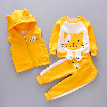 Traje grueso de tres piezas para niños