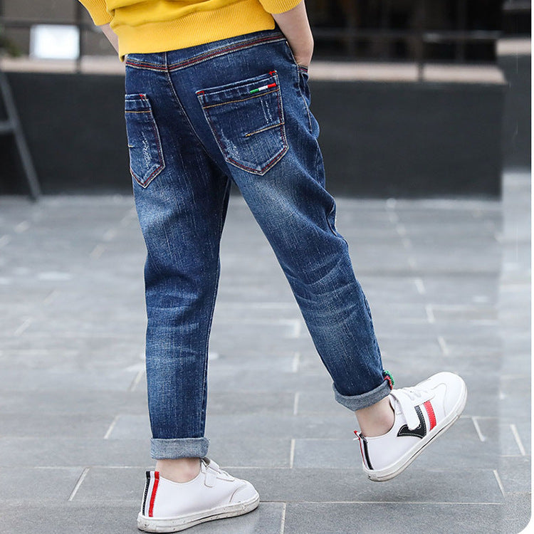 Pantalon en jean pour garçons, nouveau style, grand pantalon pour enfants, pantalon de printemps et d'automne pour enfants