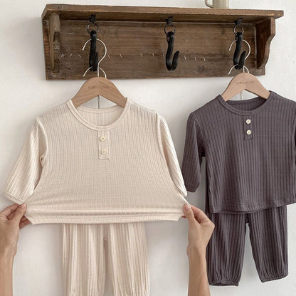 Children Spring And Autumn Cotton Base Pajamas Suit