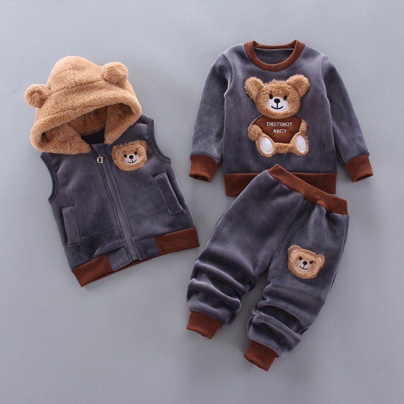 Traje grueso de tres piezas para niños