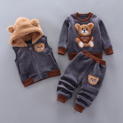 Traje grueso de tres piezas para niños