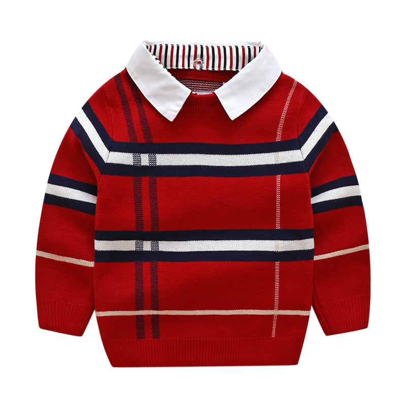 Suéter jacquard a cuadros para niño