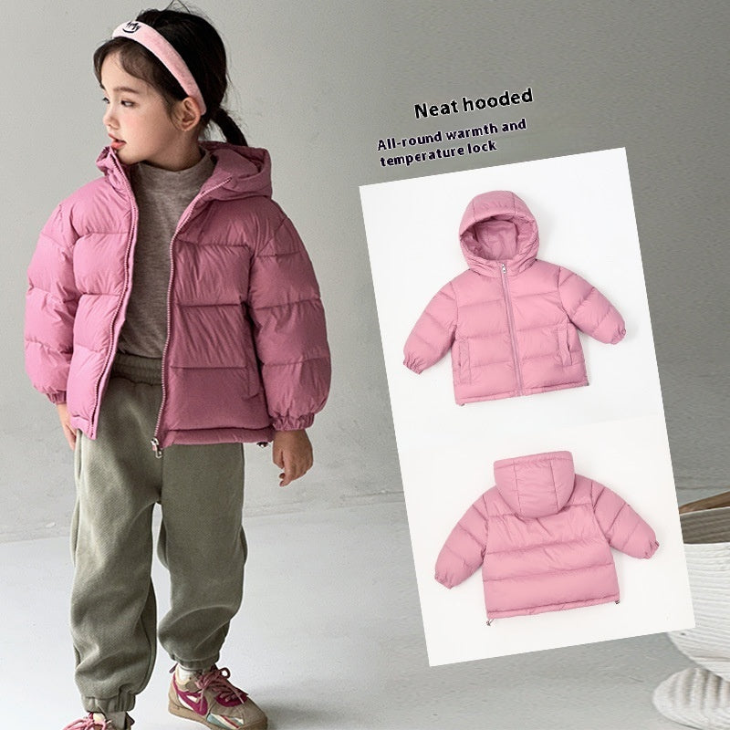 Winter Boys And Girls Thickened Hooded Down Jacket