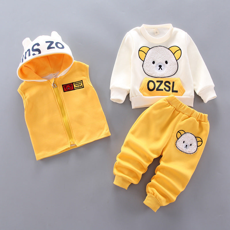 Traje grueso de tres piezas para niños