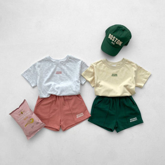 Boys And Girls Casual Thin Short-sleeved Shorts Two-piece Suit