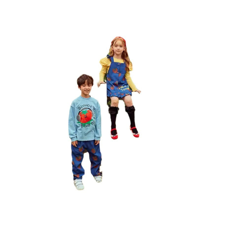 Children's Casual Loose Cartoon English Long Sleeve
