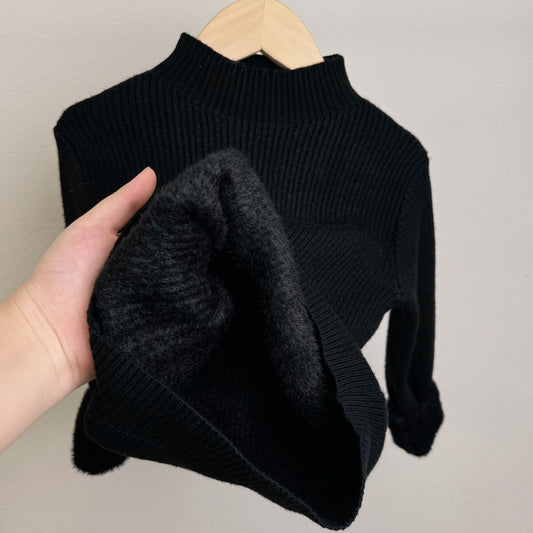 Suéter de cuello alto para niños, prenda de punto superior