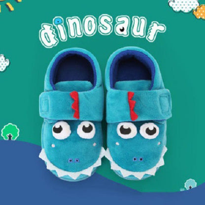 Cute Children's Home Plus Velvet Non-slip Bag Heel Slippers