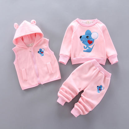 Traje grueso de tres piezas para niños