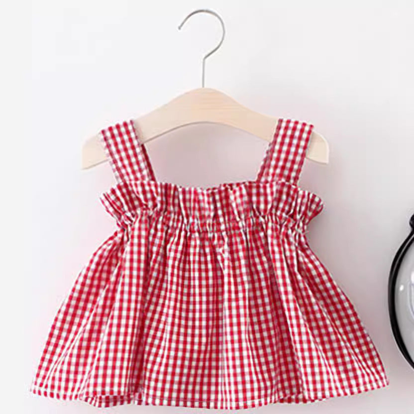 Plaid Suspenders Butt Clothes Trendy Two-piece Suit