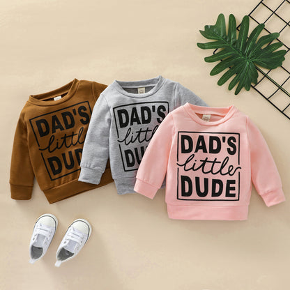 Sudadera gris con letras de poliéster para niños