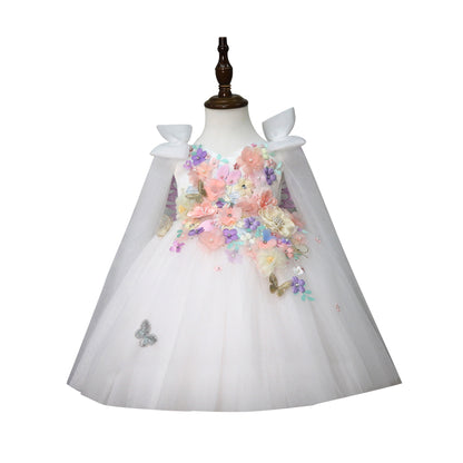 Children's Handmade Applique Dress White