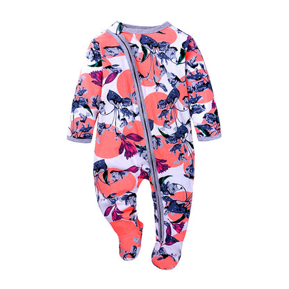 Baby Double Zipper Baby Long Sleeved Climbing Spring Jacket