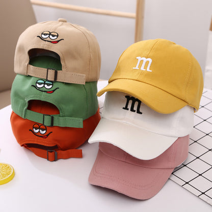 Casquette de Baseball Garçon Lettre M Brodé Coton Enfant Printemps et Automne Chapeau Casquette
