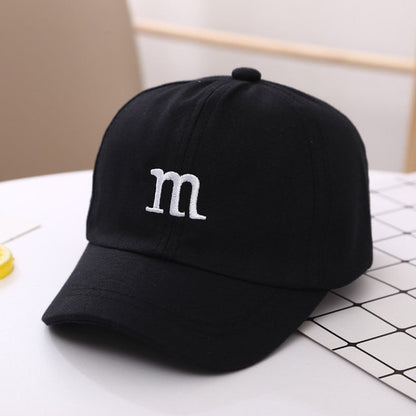 Casquette de Baseball Garçon Lettre M Brodé Coton Enfant Printemps et Automne Chapeau Casquette