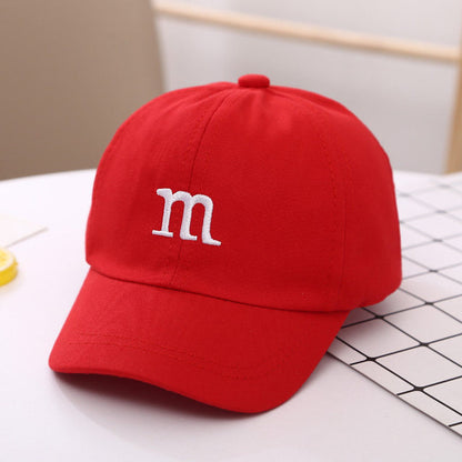 Casquette de Baseball Garçon Lettre M Brodé Coton Enfant Printemps et Automne Chapeau Casquette