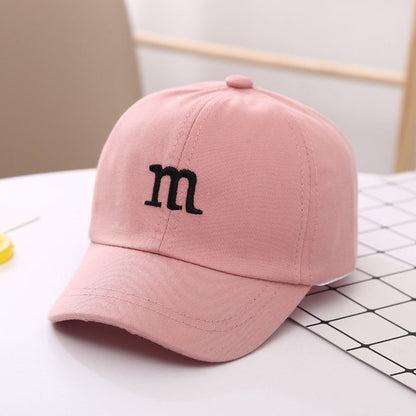 Casquette de Baseball Garçon Lettre M Brodé Coton Enfant Printemps et Automne Chapeau Casquette