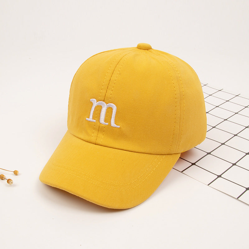 Casquette de Baseball Garçon Lettre M Brodé Coton Enfant Printemps et Automne Chapeau Casquette