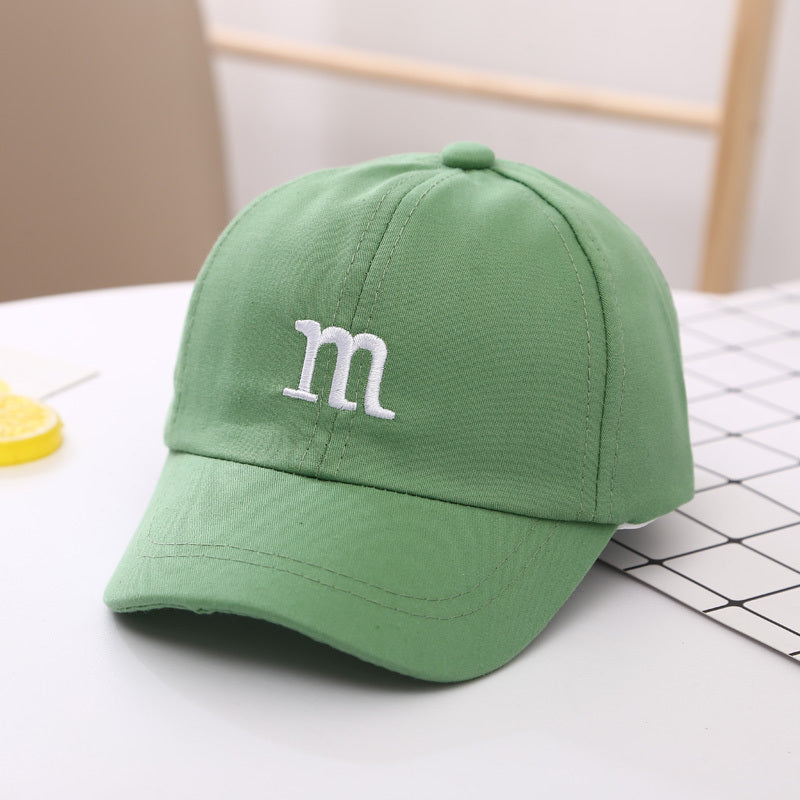 Casquette de Baseball Garçon Lettre M Brodé Coton Enfant Printemps et Automne Chapeau Casquette