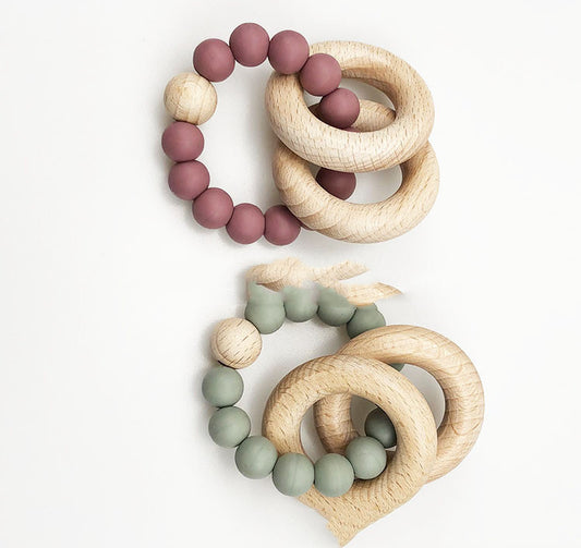 Spot Wholesale Baby Teether Bracelet Food Grade Silicone Baby Soothing Molars