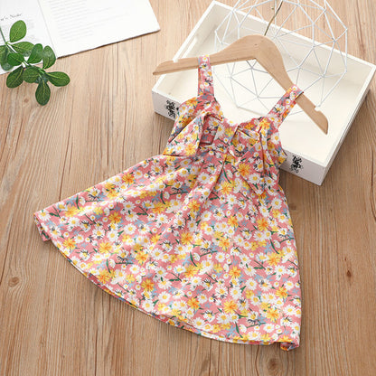 Sling Skirt Little Virgin Baby Cartoon Cute Sleeveless Dress Polka Dot Western Children's Skirt