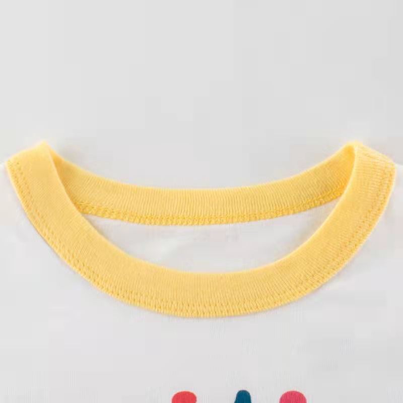Ropa infantil, camisetas con estampados del alfabeto, dibujos animados para niñas, manga corta