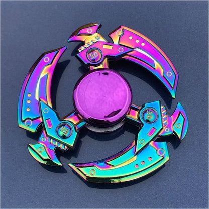 Rainbow Fidget Spinner Edc Hand Toy Metal Adhd Finger Tri Focus Brass New Kids