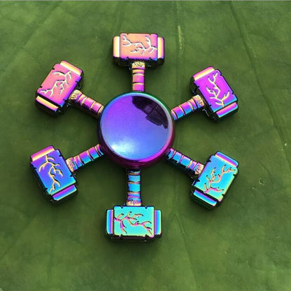 Rainbow Fidget Spinner Edc Hand Toy Metal Adhd Finger Tri Focus Brass New Kids