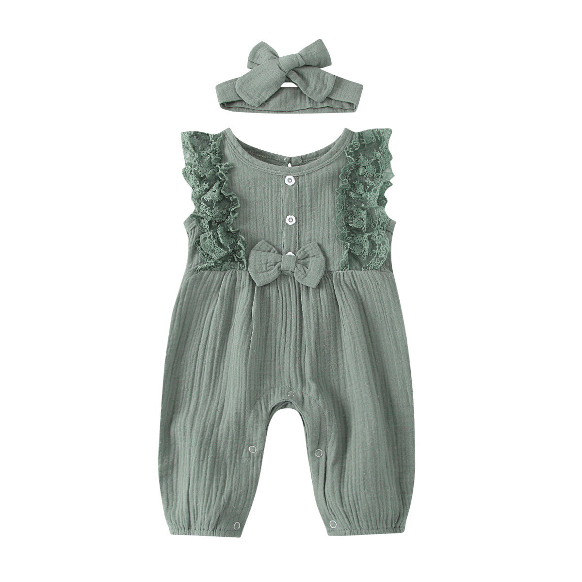 Multicolor Lace Sleeveless Romper