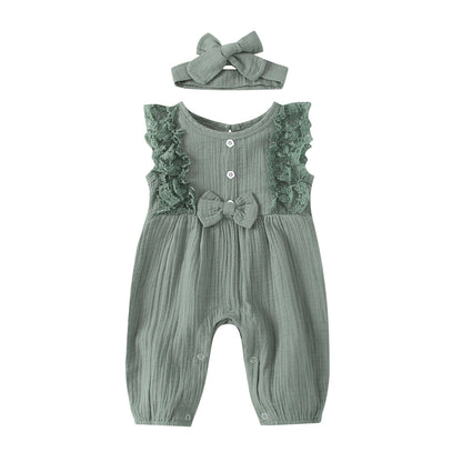 Multicolor Lace Sleeveless Romper