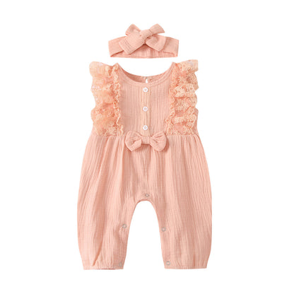 Multicolor Lace Sleeveless Romper