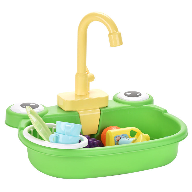 Children's Play House Electric Recirculating Water Kitchen Simulation Sink