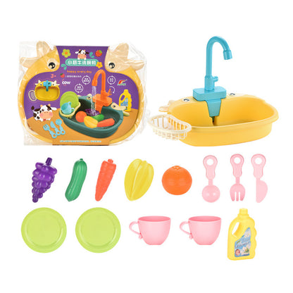 Children's Play House Electric Recirculating Water Kitchen Simulation Sink