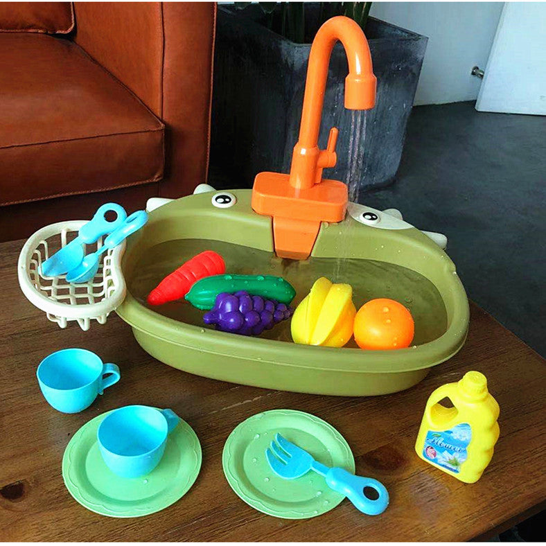 Children's Play House Electric Recirculating Water Kitchen Simulation Sink