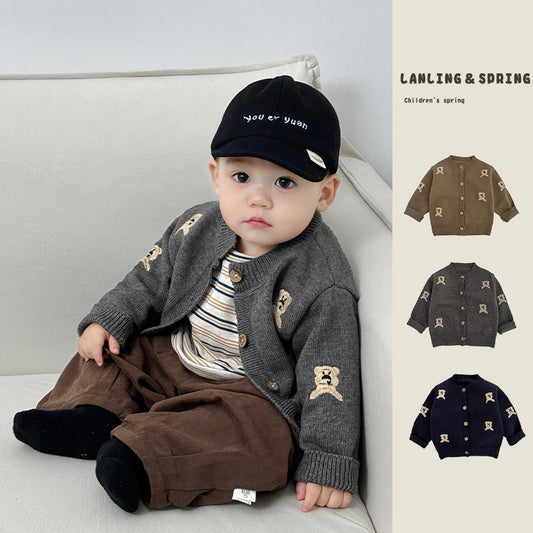 Manteau en tricot pour enfants - Cardigan d'automne mignon
