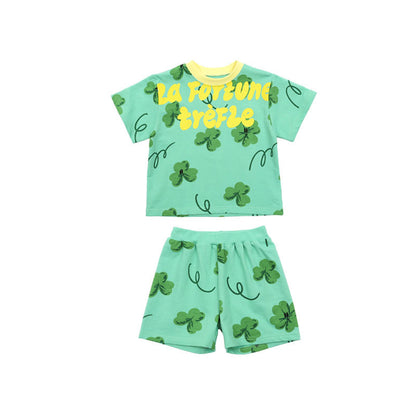 Fashion Printed T-shirt Shorts For Boys And Girls