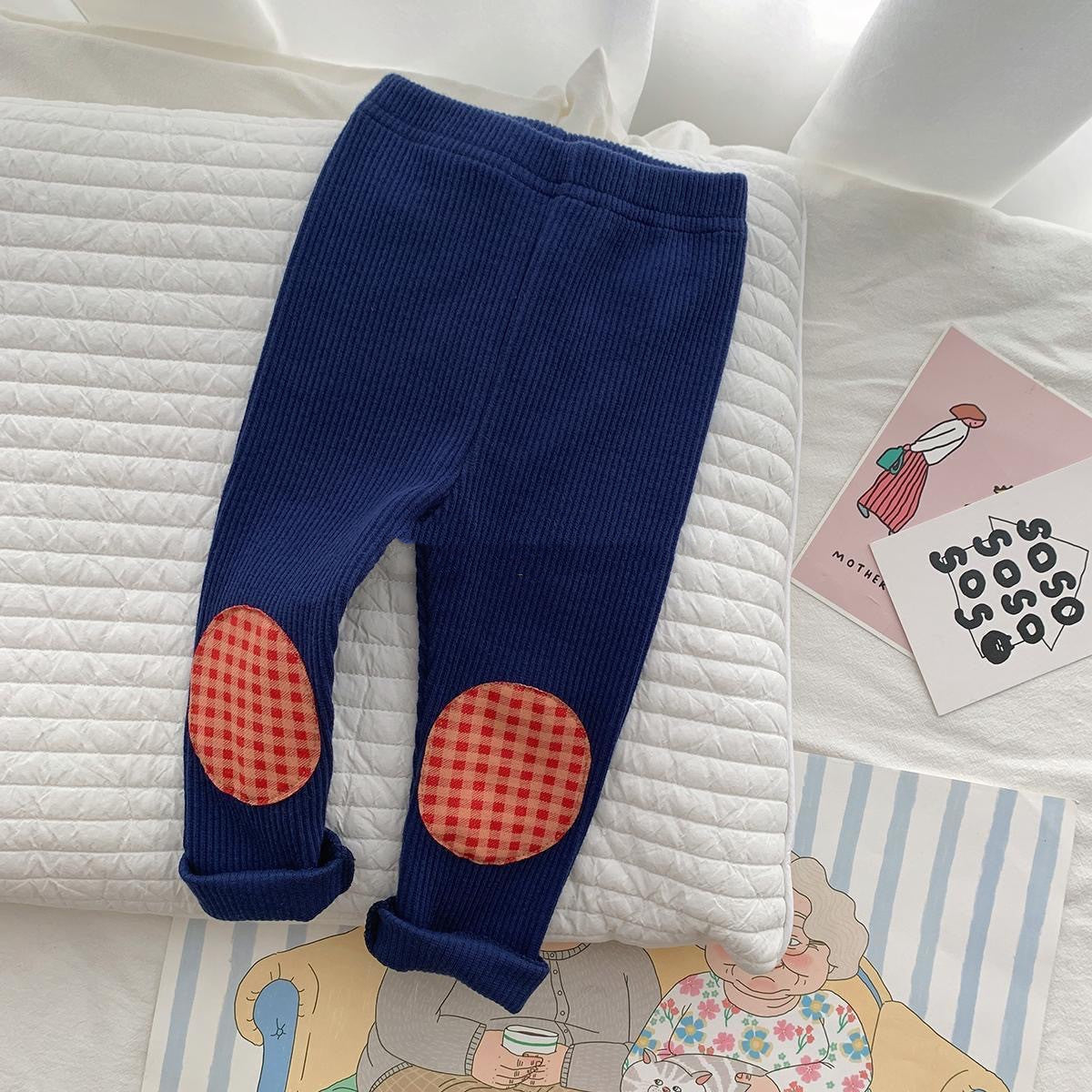 New Style Contrast Checked Leggings