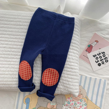 New Style Contrast Checked Leggings