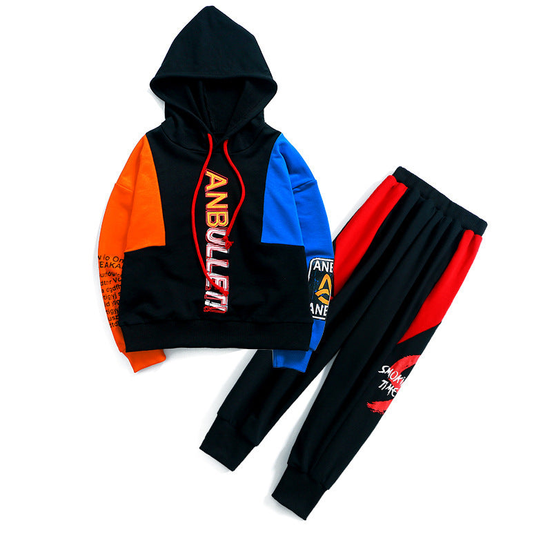 Costume de printemps pour garçons, nouveaux vêtements pour enfants coréens dans le grand garçon, costume de sport à manches longues deux pièces, vêtements de marée 