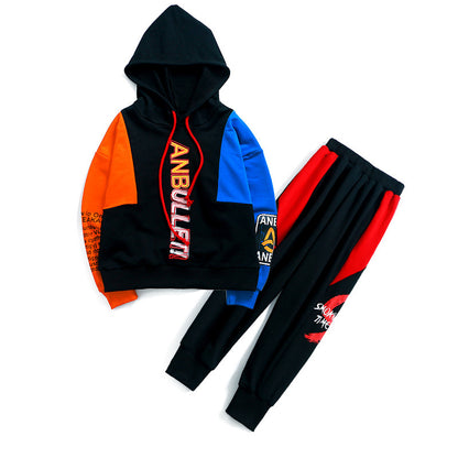 Costume de printemps pour garçons, nouveaux vêtements pour enfants coréens dans le grand garçon, costume de sport à manches longues deux pièces, vêtements de marée 