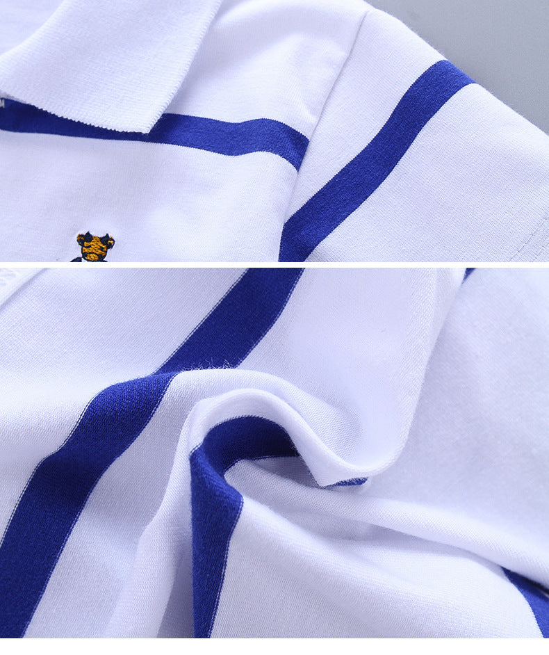 Camiseta polo de manga corta estilo universitario para niño