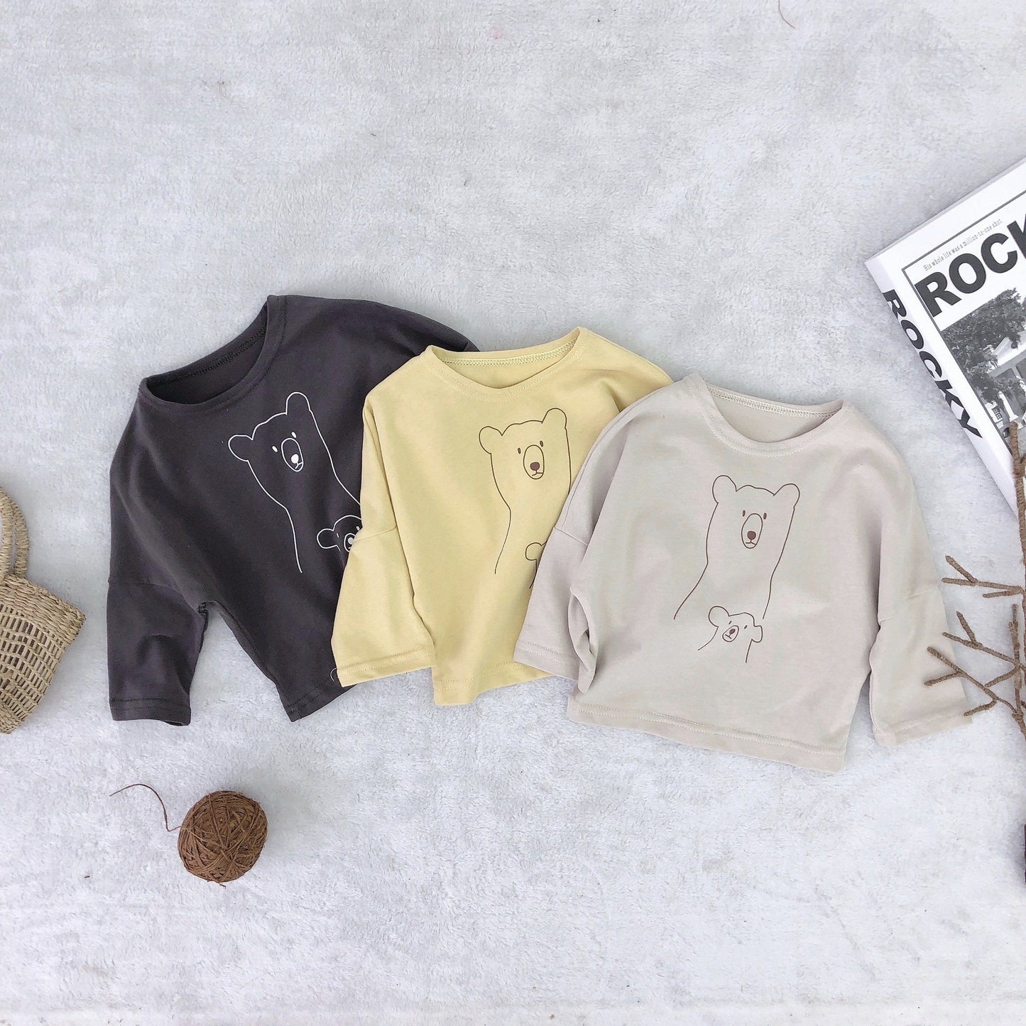 Veste imprimée ours de couleur unie
