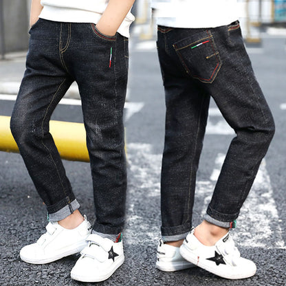 Pantalon en jean pour garçons, nouveau style, grand pantalon pour enfants, pantalon de printemps et d'automne pour enfants