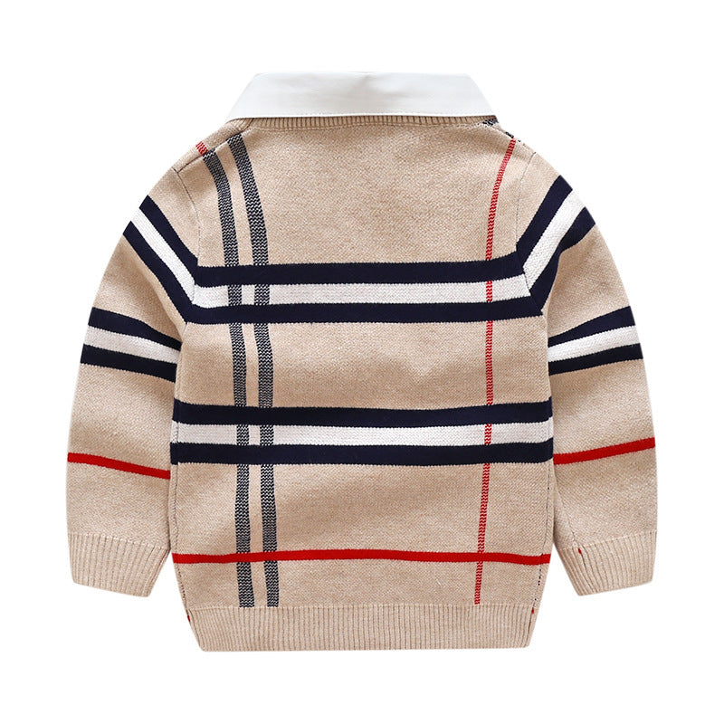Suéter jacquard a cuadros para niño