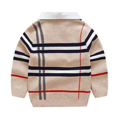 Suéter jacquard a cuadros para niño