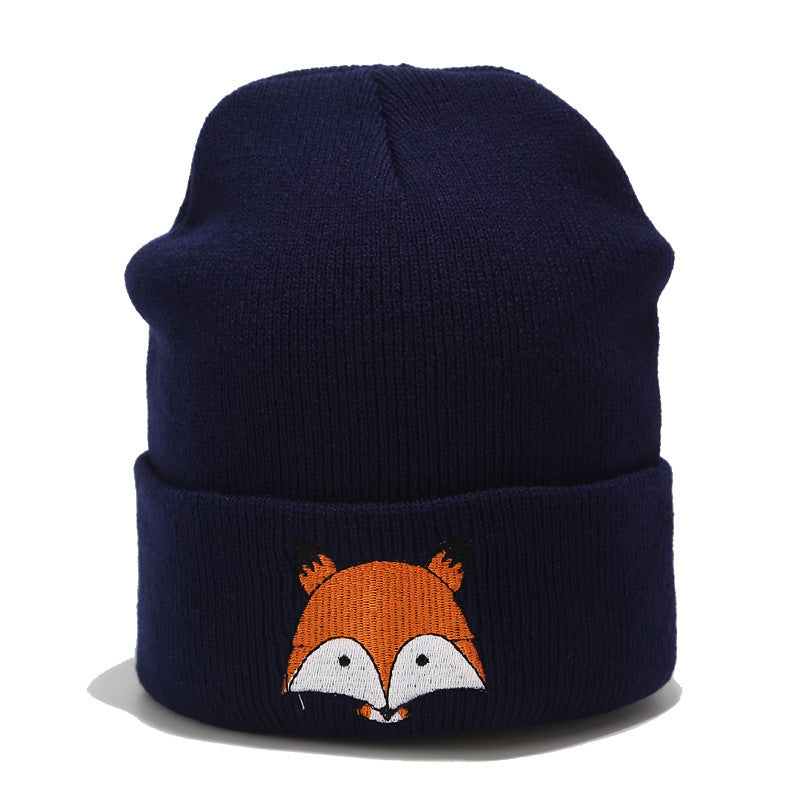 Casquette en laine brodée