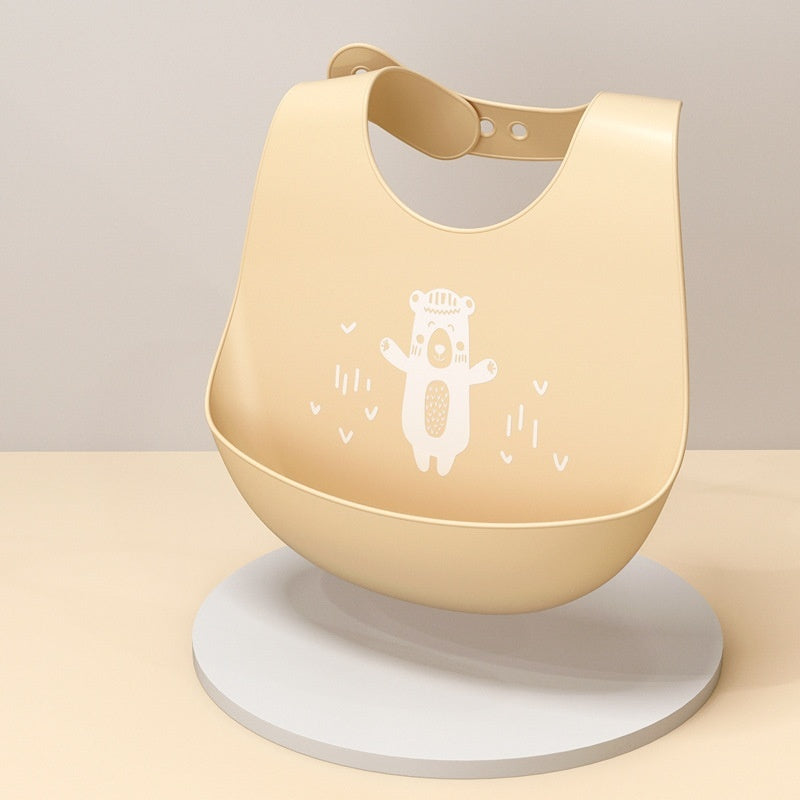 Bavette bébé en silicone alimentaire, imperméable et antitache