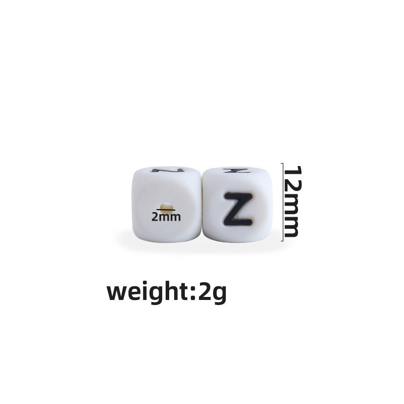12mm Baby Products 26 Silicone English Alphabet Beads Teeth Accessories